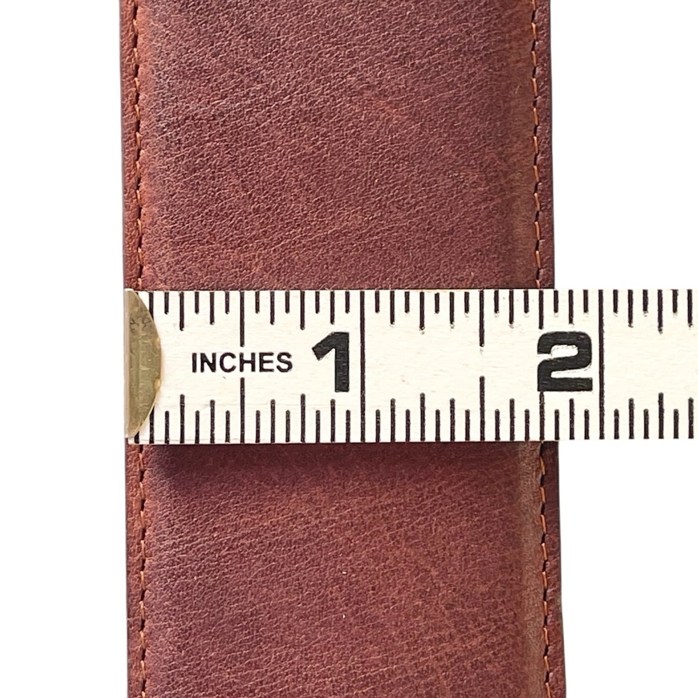 Brown Leather Statement Belt Vintage Twisted Rope Buckle Wide Waist Size S - Picture 11 of 15